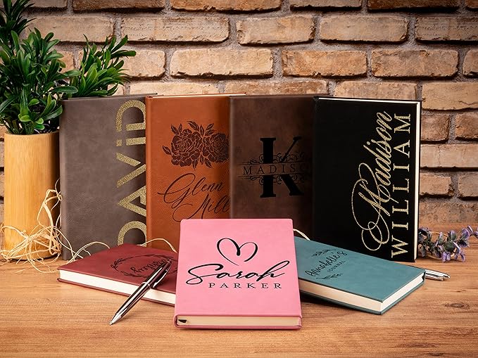 Personal Leather Journal Notebooks | 12 Design, 9 Color - Image 2
