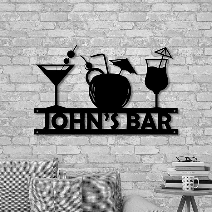 Custom Metal Bar Sign with LED Light Personalized Bar Theme Cocktail Metal Sign - Image 3