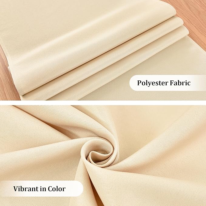 Farmhouse Beige Table Runner Dining Table Runners 72 Inches Long Coffee Table - Image 4