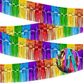 4 Pack 10 Feet Colorful Foil Fringe Garland Rainbow Tinsel Streamers Banner by ILHSTY