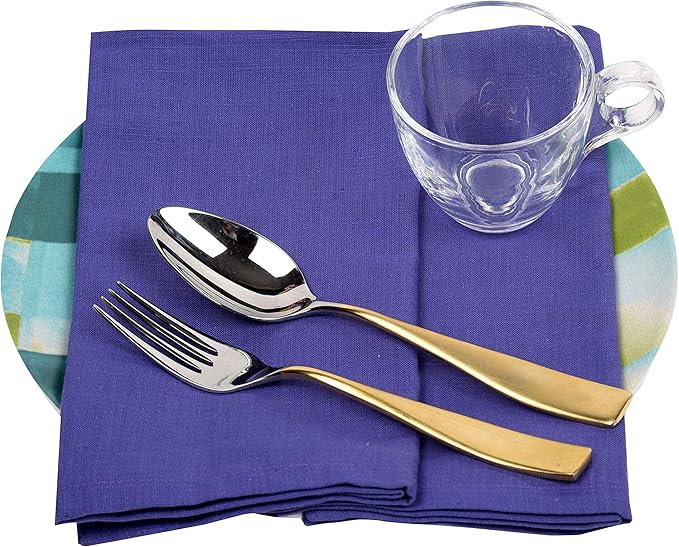 Urban Villa Dinner Napkins Solid Slub Set of 6 MUL Color Dinner Napkins Size - Image 4