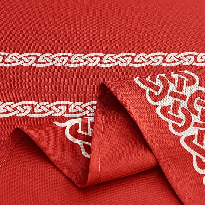 Celtic Knot Table Cloth Rectangle Table 57x118 Inches Waterproof Hot Red - Image 3