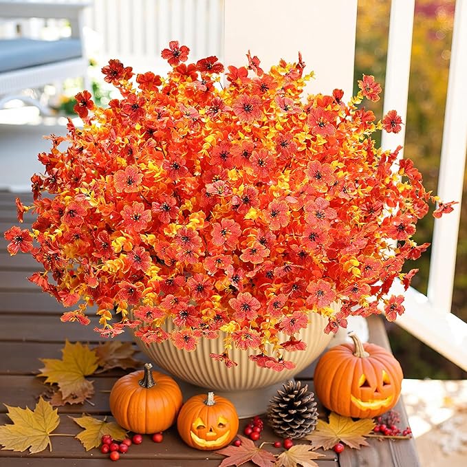 HyeFlora Artificial Fall Flowers Faux Mums - Image 2