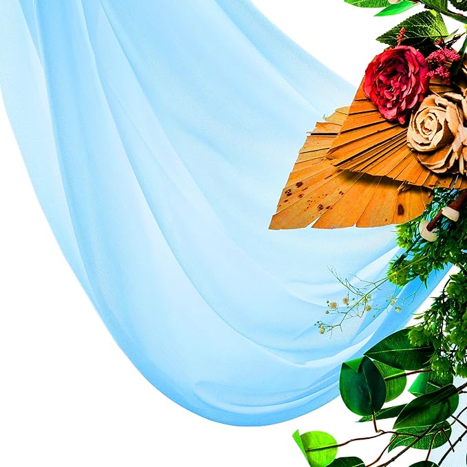 VDS Pack of 1 Panel Wedding Arch Draping Fabric Sheer Chiffon Fabric Drapery - Image 4