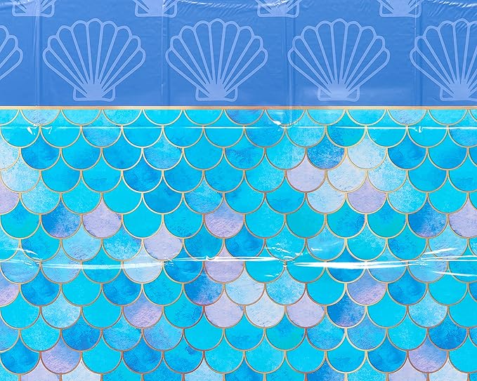 American Greetings Mermaid Party Supplies, Plastic Table Covers - Image 3