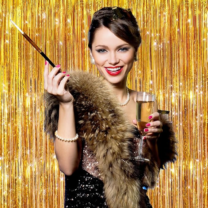 2Pack Gold Party Streamers, Baby Shower, Photo Booth Props - Image 3