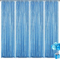 Blue Sequin Backdrop Curtain 4 Pieces 2FTx8FT Glitter Photography Backdrop by Unknown