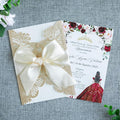 20 PCS 5.12x7.2 Butterfly Quinceanera Invitation, Laser Cut Wedding Invitation by FEIYI