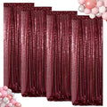 ShinyBeauty Sequin Curtains Panels Burgundy Backdrop Curtain 4 Pieces by ShinyBeauty