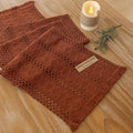 Boho Rust Table Runner for Home Decor 12x72 Inches Farmhouse Macrame Burlap by KEKETOARRANGE