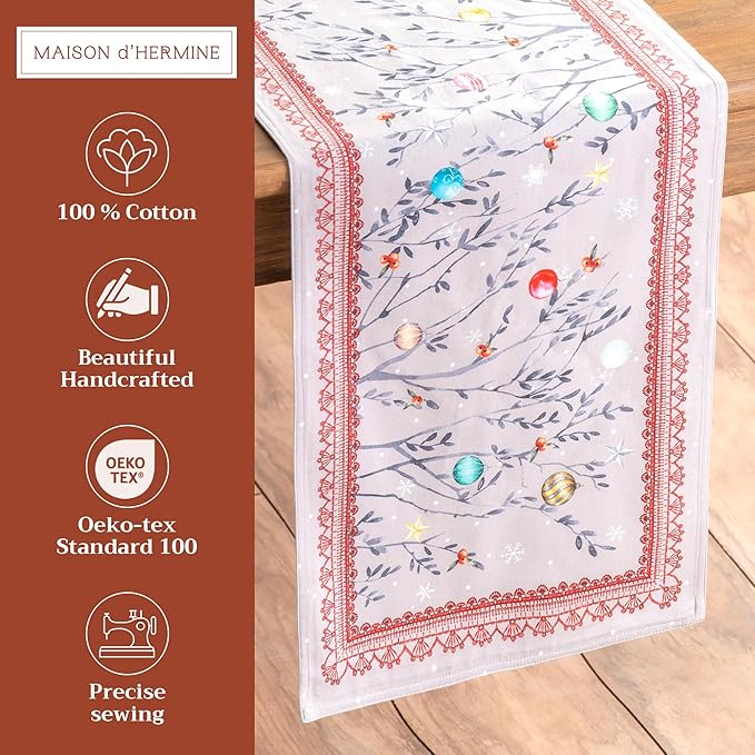 Maison d' Hermine Table Runner 100% Cotton Double Layer Table Runners 72 inches - Image 2