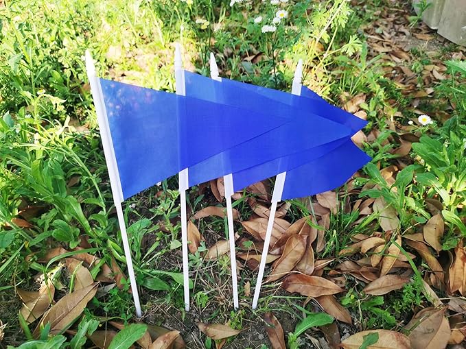 12 Pack Dark Blue Pennant Flags Small Mini Hand Held Solid Color Pennant On - Image 7