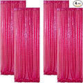 ShinyBeauty Sequin Curtains Hot Pink 2FTx8FT 4 Panels Sequin Photo Backdrop by ShinyBeauty