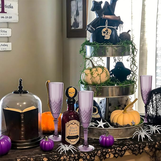 Plastic Champagne Flutes, for Halloween Weddings Bachelor Parties Toasting and - Image 4