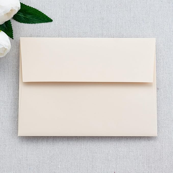 PONATIA 50 PCS 5x7 Envelopes, Self- Adhesive Cream A7 Envelopes - Image 3