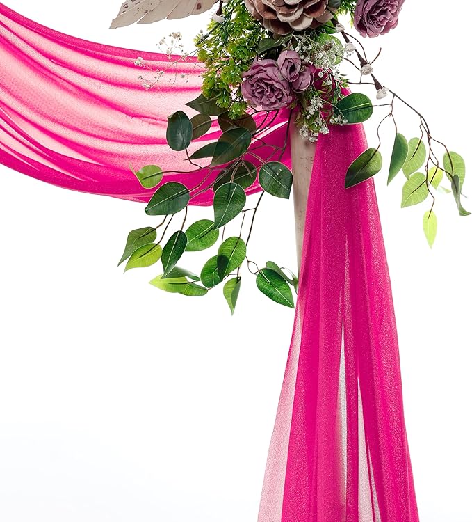 VDS Pack of 1 Panel Wedding Arch Draping Fabric Sheer Chiffon Fabric Drapery - Image 3