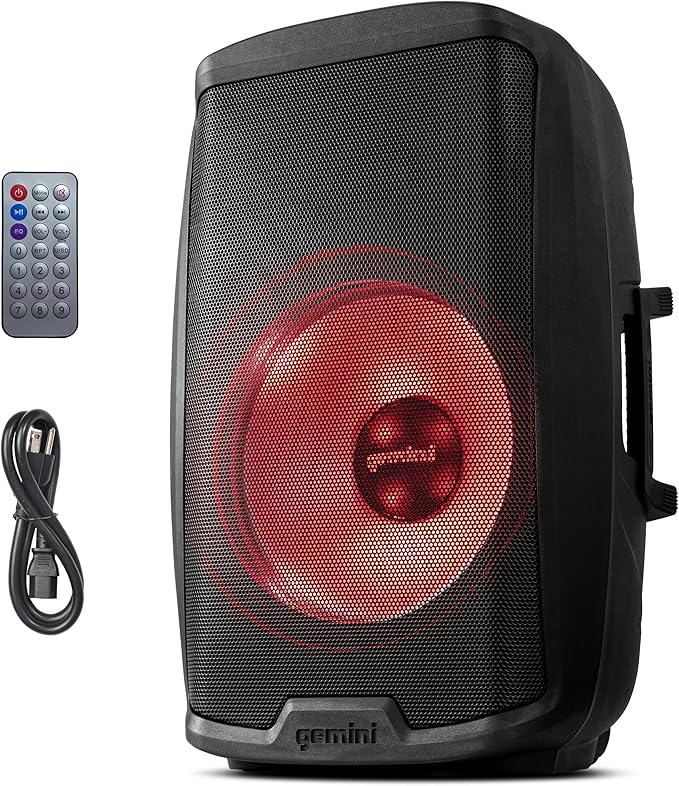 Gemini Sound AS-2115BT-LT Active 2000W Watt Party LED Light 15 Inch Woofer by GeminiSound