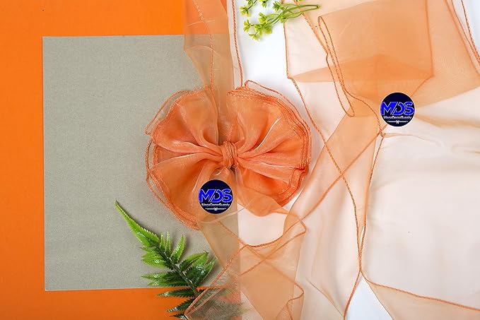 MDS Pack of 300 PCS Organza Chair Sashes Wider Dining Chair Bows Ribbon Tie Back - Image 7
