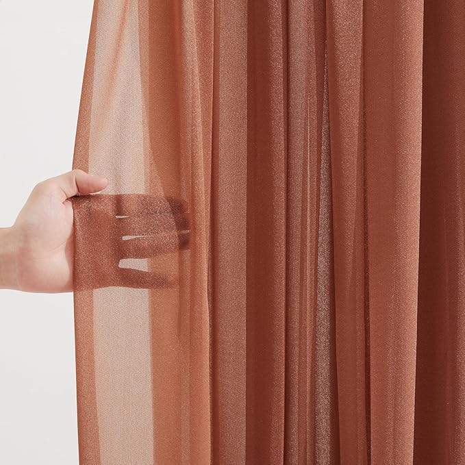 Terracotta Wedding Arch Draping Fabric 2 Panels 30'' x 20FT Terracotta Drapes - Image 3