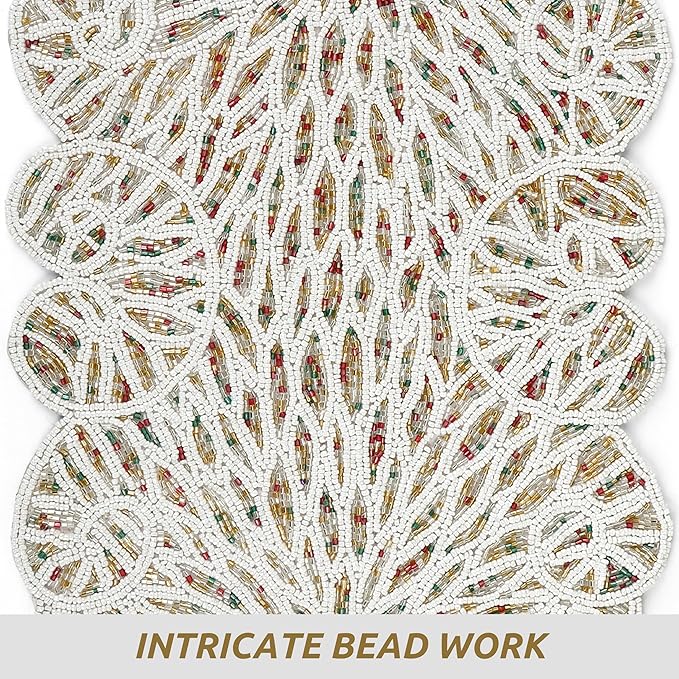 Handmade Beaded Table Runner, 13x36 Inches Lightweight Decorative Table Runner - Image 7