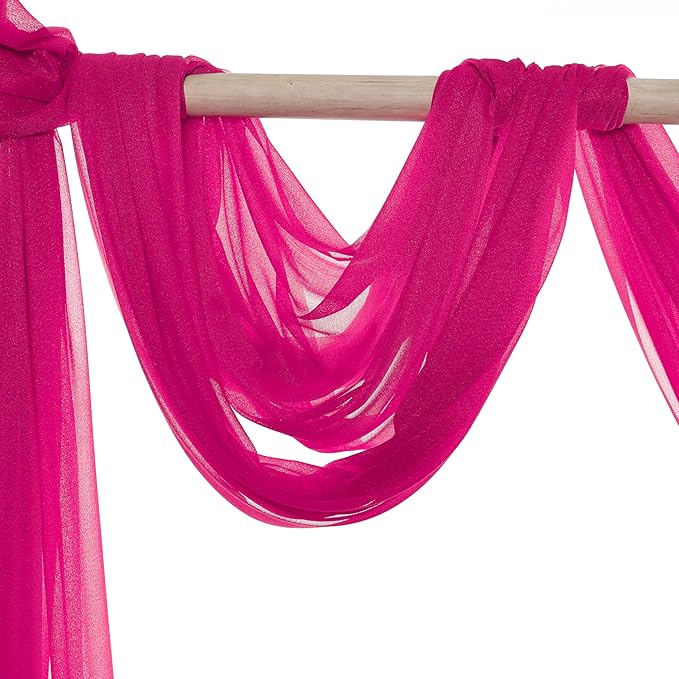 VDS Pack of 1 Panel Wedding Arch Draping Fabric Sheer Chiffon Fabric Drapery - Image 5