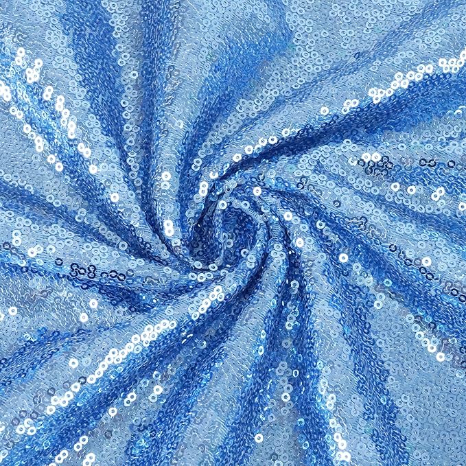 Eternal Beauty Baby Blue Sequin Backdrop, 20x10 Ft Glitter Background Curtains - Image 9