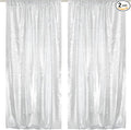 SquarePie Sequin Backdrop Curtain 8FT x 10FT Silver Satin Backing Fabric by SquarePie