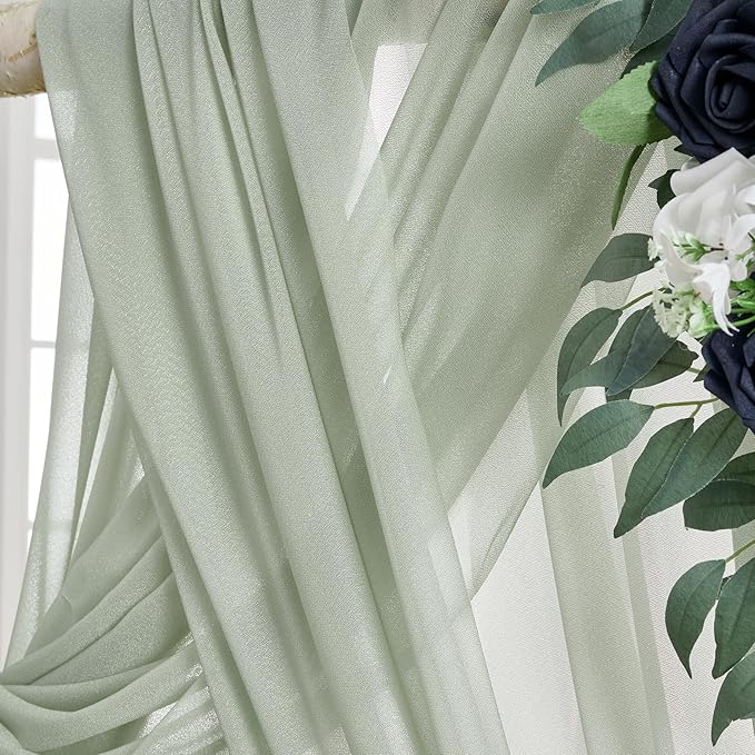 Sage Arch Drapes for Wedding Arch Draping Fabric Sheer Backdrop Curtain for - Image 7
