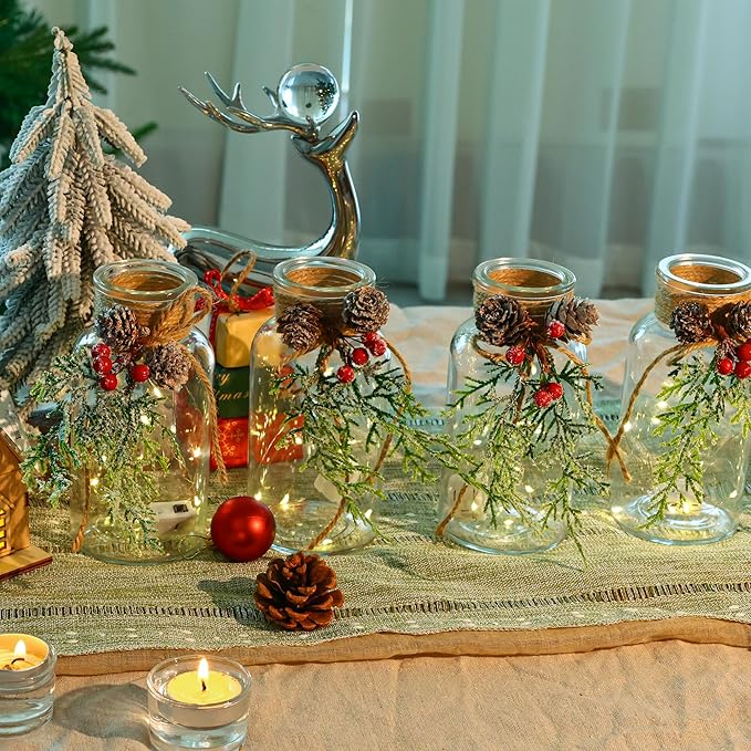 Set of 6 Xmas Decor Vases Christmas Centerpieces - Image 2