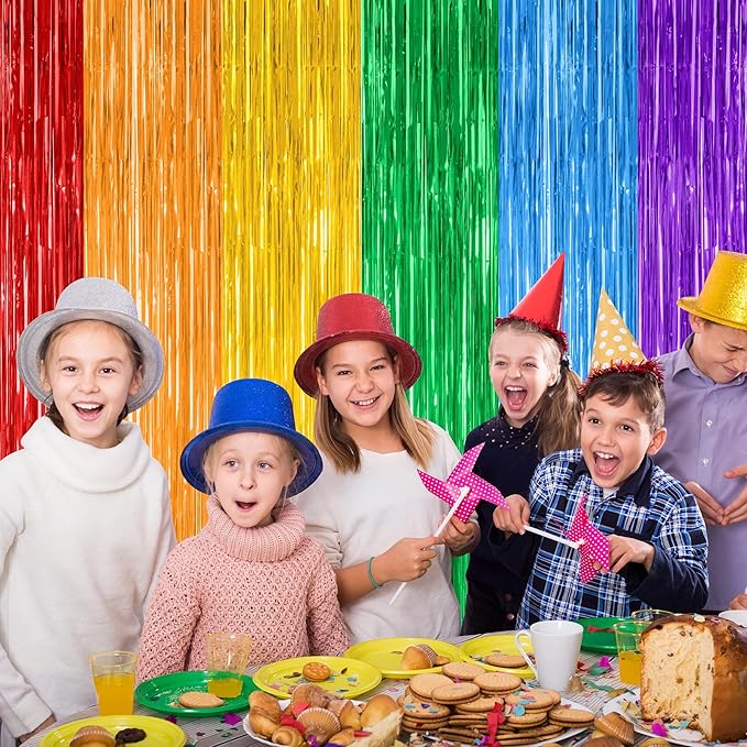 2 Pack Rainbow Backdrop Curtains, 3.28 FT x 7.05 FT Colofull Party Decorations - Image 6