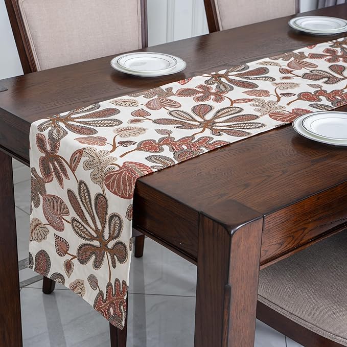 Mika Home Tropical Leaf Table Runner - Image 2