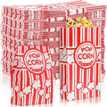 500 Pcs Paper Popcorn Bags Bulk 2 oz Large Flat Bottom Boxes Red and White by Leinuosen