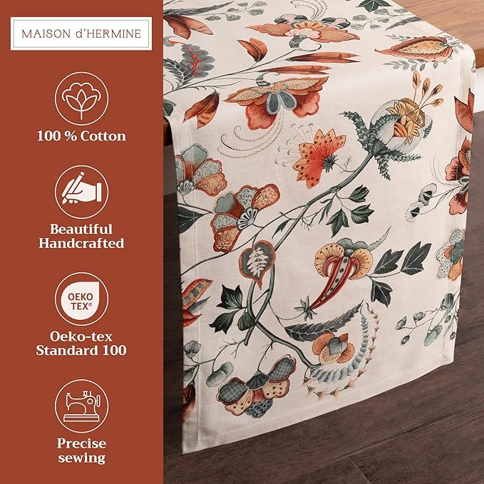 Maison d' Hermine Table Runner 100% Cotton Single Layer Table Runners 72 inches - Image 2