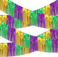 4 Pack 10 Feet Green Gold Purple Foil Fringe Garland Metallic Tinsel Streamers by ILHSTY