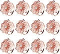 KPOSIYA Flower Napkin Rings Holder Metal Rose Gold Napkin Rings Set of 12 by KPOSIYA