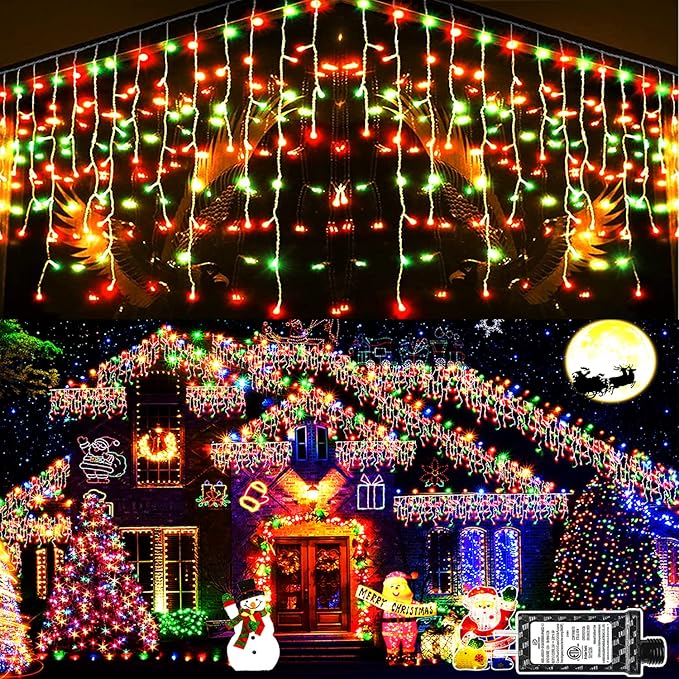 KNONEW 99ft 1216 LED Christmas Lights Outdoor Decorations by KNONEW