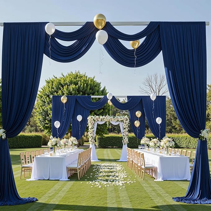 PartyVillage 50ft×15ft Navy Blue Backdrop Curtain - Image 7