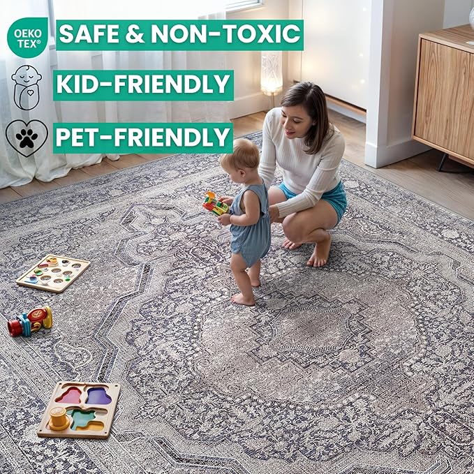 Bloom Rugs Washable Non-Slip 6' x 9' Rug - Image 5