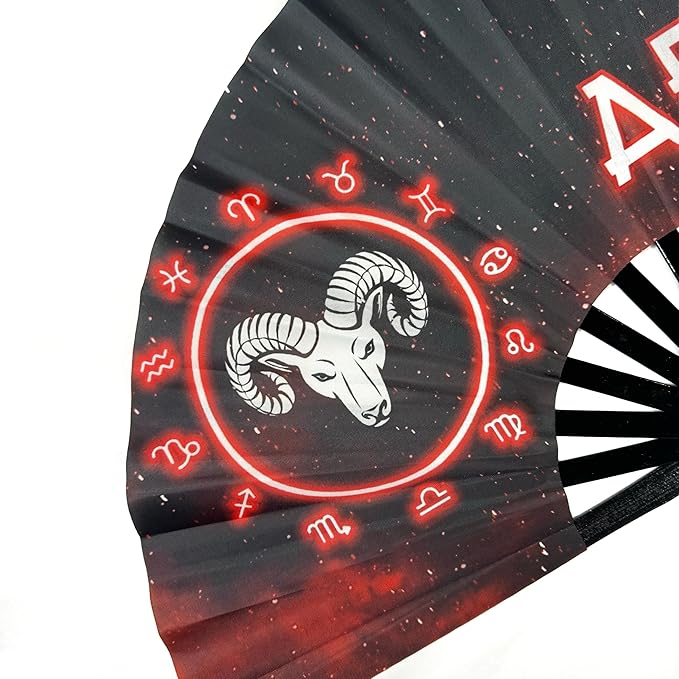 DeFlare | Cosmic Zodiac Rave Fan | Zodiac Sign Hand Fan | Astrology Rave Fan | - Image 2