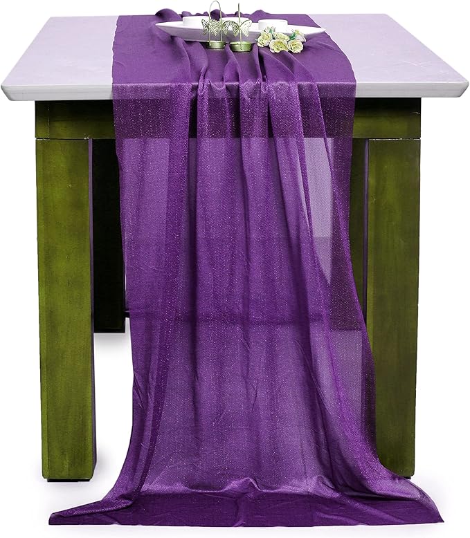 MDS 20 Pack 10ft Chiffon Table Runner 29 x 120 Inches Sheer Wedding Runner - Image 7