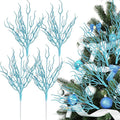 8 Pcs Blue Coastal Ornaments for Christmas Tree Artificial 15.7inch Glitter by Vercraft