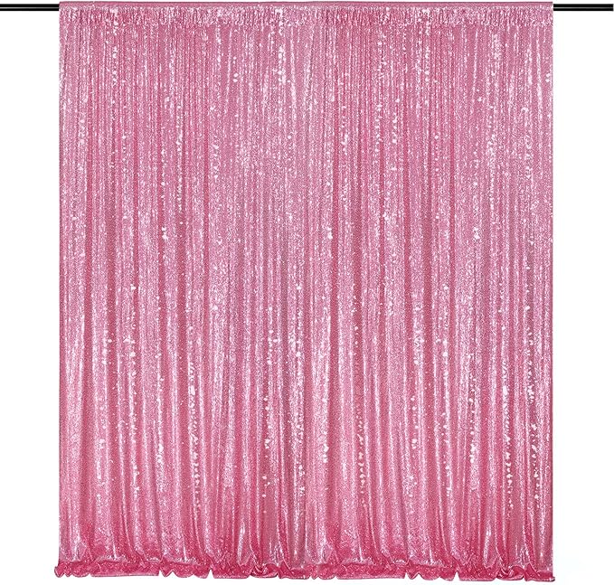 Sequin Backdrop 8ft x 8ft Blush Pink Glitter Backdrop Curtains Glitter by QueenDream