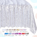 QueenDream Sequin Tablecloth Silver Rectangle Table Cloth by QueenDream