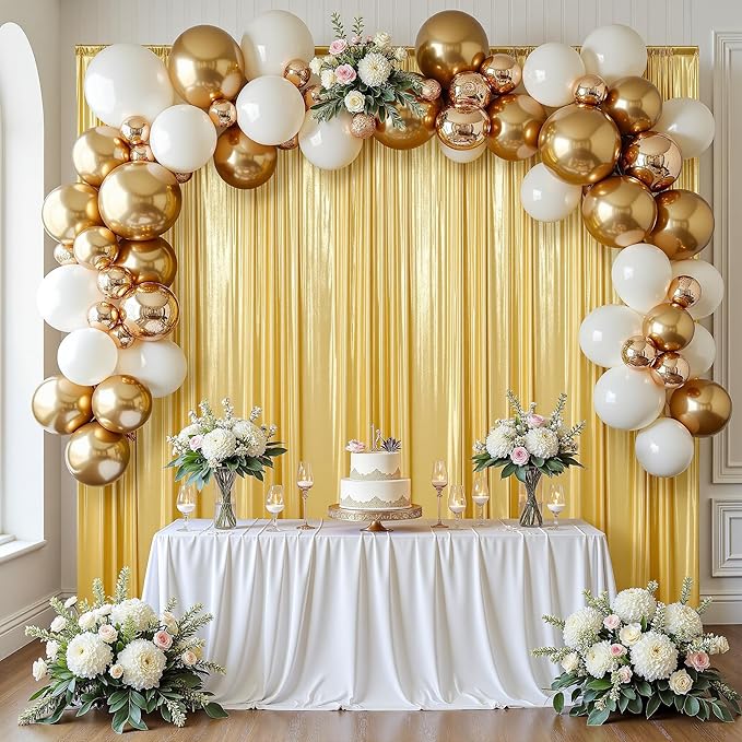 gogoparti 20x10FT Gold Sequin Backdrop Curtain - Image 3