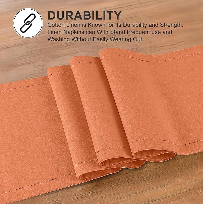 Ruvanti Linen Table Runner 72 Inches, Classic Hemstitch, Non-Slipping, Stain - Image 3