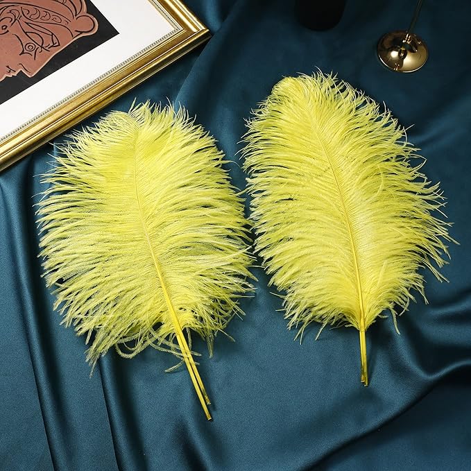 Larryhot Yellow Big Ostrich Feathers - Image 5