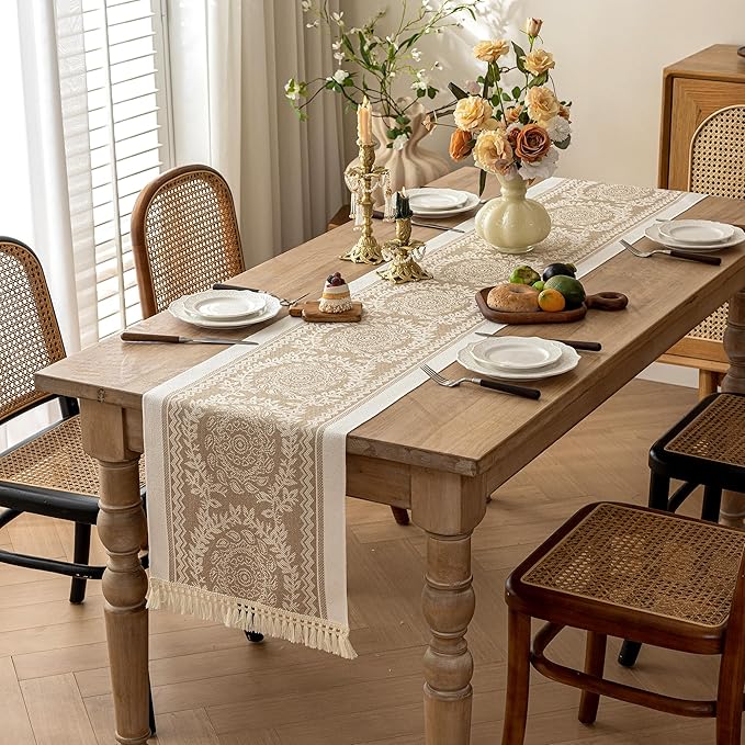 Table Runners 119 Inches, Waterproof Boho Table Runner - Image 2
