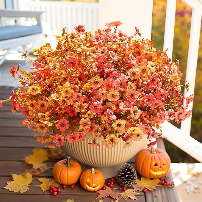 HyeFlora Artificial Fall Flowers Faux Mums - Image 2