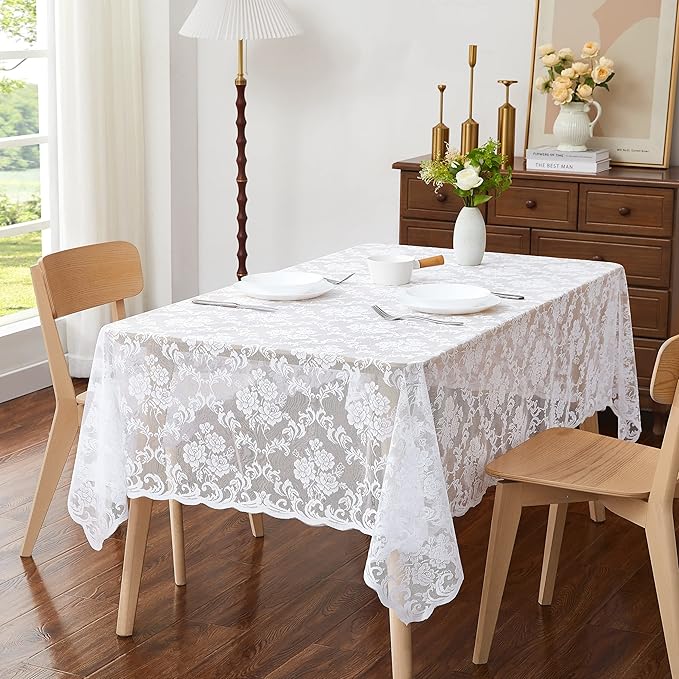 LinenZone Square White Tablecloth by LinenZone
