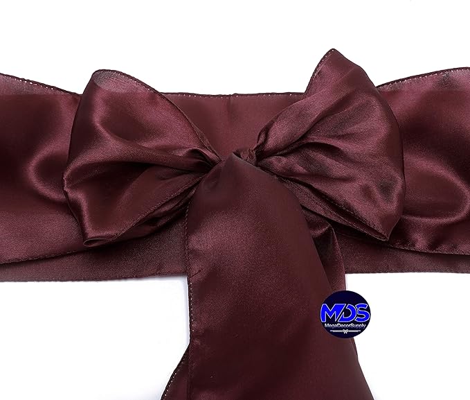 MDS Pack of 125 PCS Satin Chair Sashes Charmeuse Sateen Dining Chair Bows - Image 3